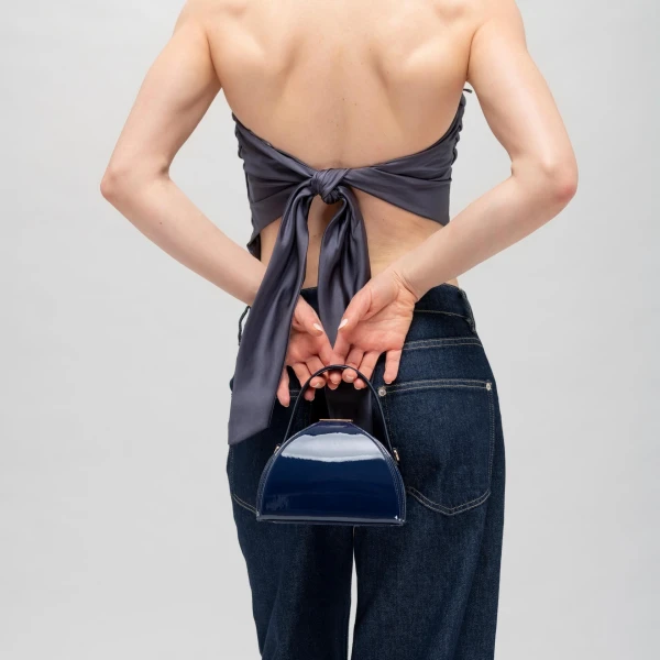 Mlouye Mini Pandora Bag in Patent Bordeaux | Mini Bags | Coveti