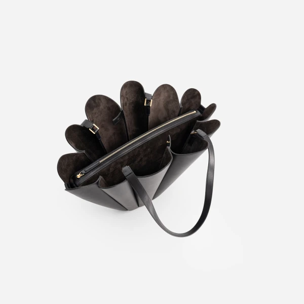 Mlouye Mini Seashell Tote in Black | Mini Bags | Coveti