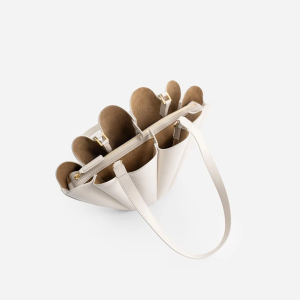 Mlouye Mini Seashell Tote in Dove | Mini Bags | Coveti