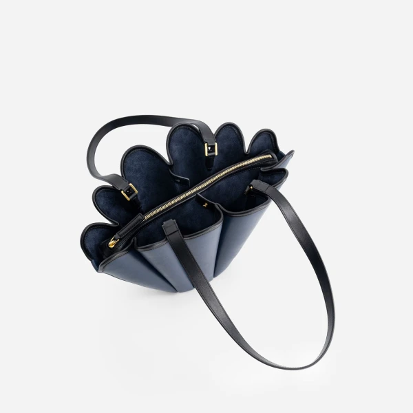 Mlouye Mini Seashell Tote in Navy | Mini Bags | Coveti