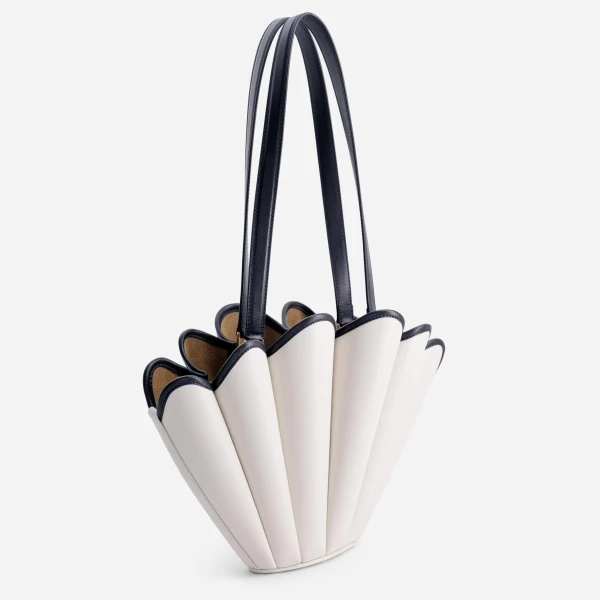 Mlouye Mini Seashell Tote in Off White | Mini Bags | Coveti