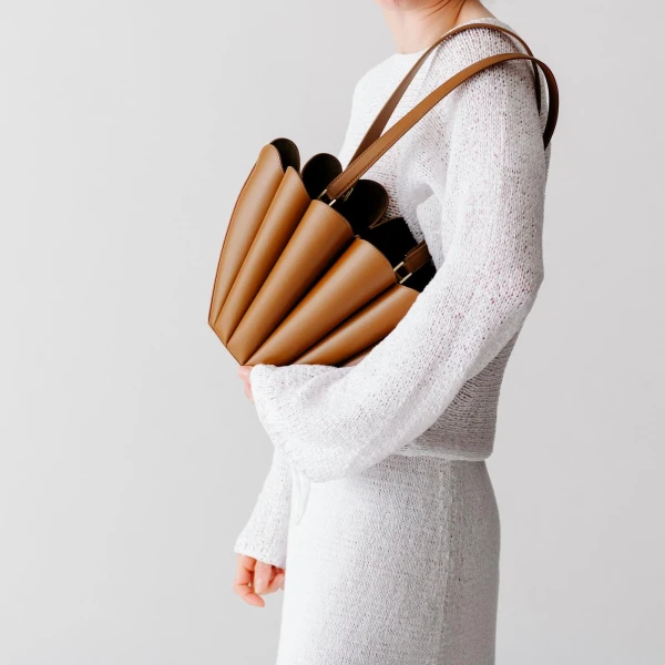 Mlouye Mini Seashell Tote in Tan | Mini Bags | Coveti