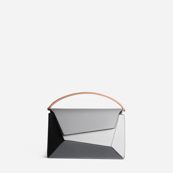 Mlouye Naomi Bag in Black and Grey | Shoulder & Crossbody Bags | Coveti