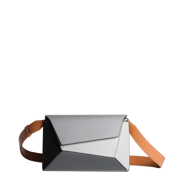 Mlouye Naomi Bag in Black and Grey | Shoulder & Crossbody Bags | Coveti