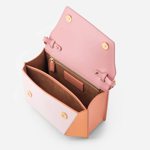 Mlouye Naomi Bag in Peach | Shoulder & Crossbody Bags | Coveti