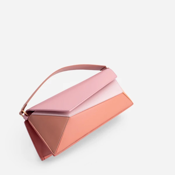 Mlouye Naomi Baguette Bag in Peach | Totes & Top-Handle Bags | Coveti