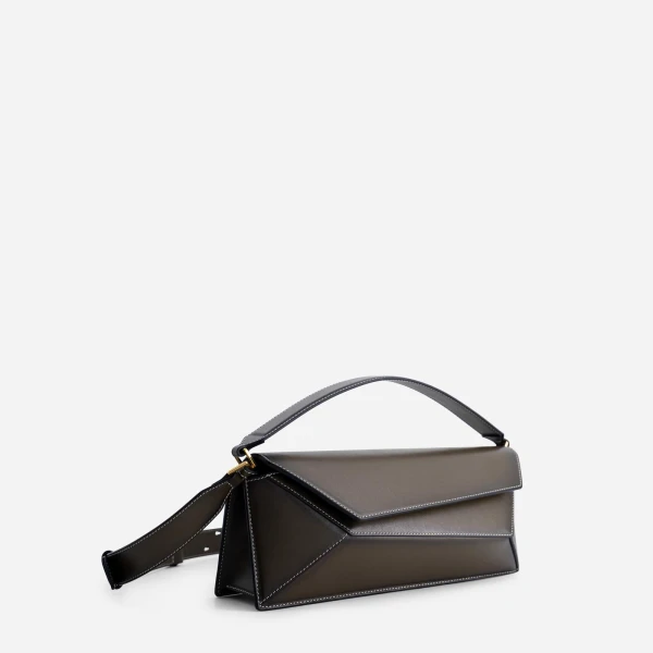 Mlouye Naomi Baguette Bag in Truffle Green | Totes & Top-Handle Bags | Coveti