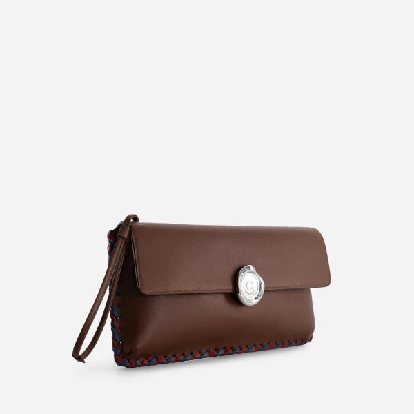 Mlouye Seal Clutch in Espresso | Clutch Bags | Coveti