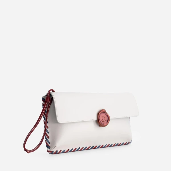 Mlouye Seal Clutch in Off White | Clutch Bags | Coveti