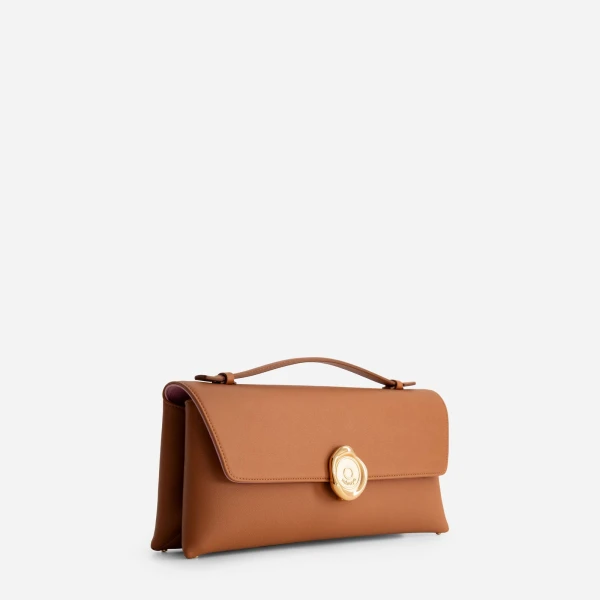 Mlouye Seal Double Clutch in Tan | Clutch Bags | Coveti
