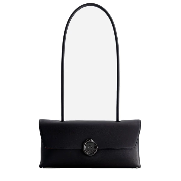 Mlouye Seal Flap Bag in Carbon | Shoulder & Crossbody Bags | Coveti