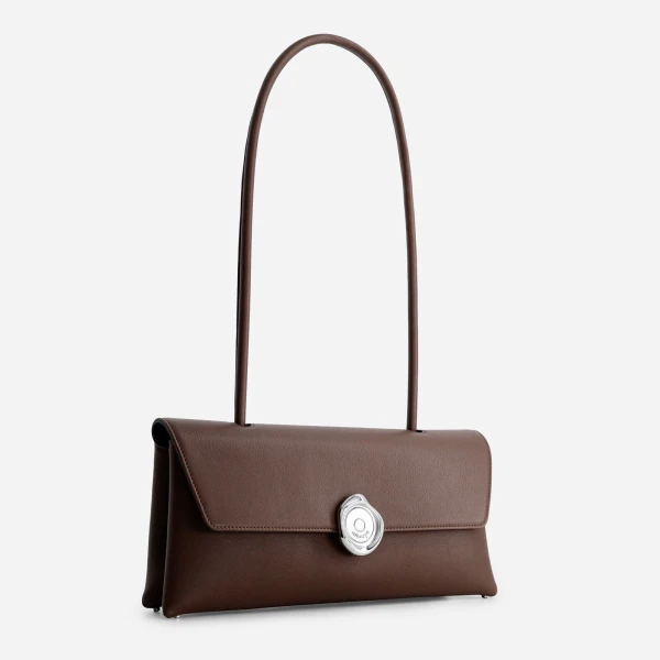 Mlouye Seal Flap Bag in Espresso | Shoulder & Crossbody Bags | Coveti