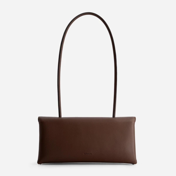 Mlouye Seal Flap Bag in Espresso | Shoulder & Crossbody Bags | Coveti