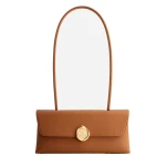 Mlouye Seal Flap Bag in Tan | Shoulder & Crossbody Bags | Coveti
