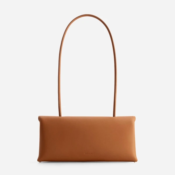 Mlouye Seal Flap Bag in Tan | Shoulder & Crossbody Bags | Coveti