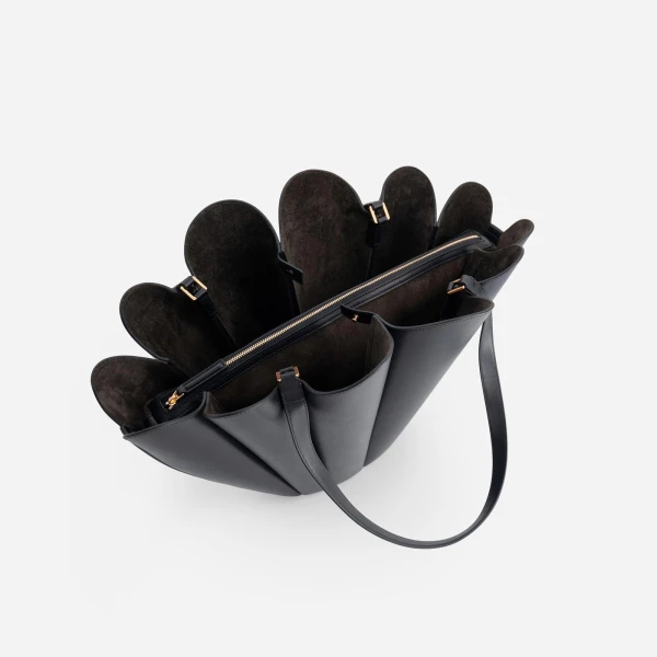 Mlouye Seashell Tote in Black | Totes & Top-Handle Bags | Coveti