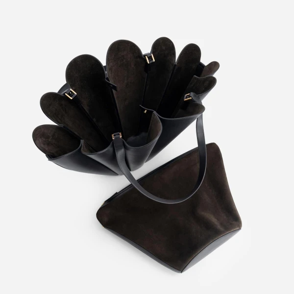 Mlouye Seashell Tote in Black | Totes & Top-Handle Bags | Coveti