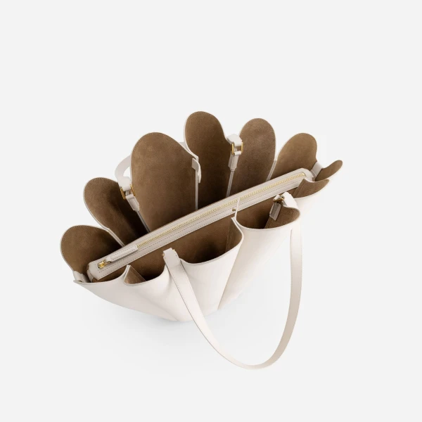 Mlouye Seashell Tote in Dove | Totes & Top-Handle Bags | Coveti