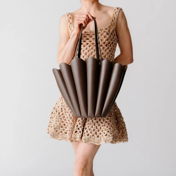 Mlouye Seashell Tote in Espresso | Totes & Top-Handle Bags | Coveti
