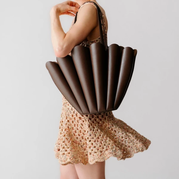 Mlouye Seashell Tote in Navy | Totes & Top-Handle Bags | Coveti