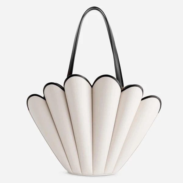 Mlouye Seashell Tote in Off White | Totes & Top-Handle Bags | Coveti