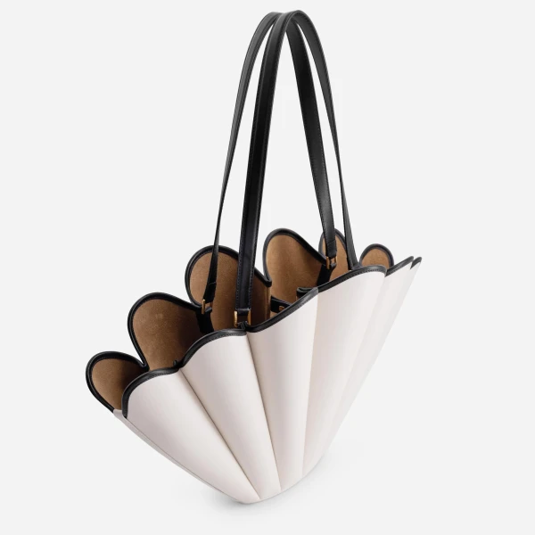 Mlouye Seashell Tote in Off White | Totes & Top-Handle Bags | Coveti