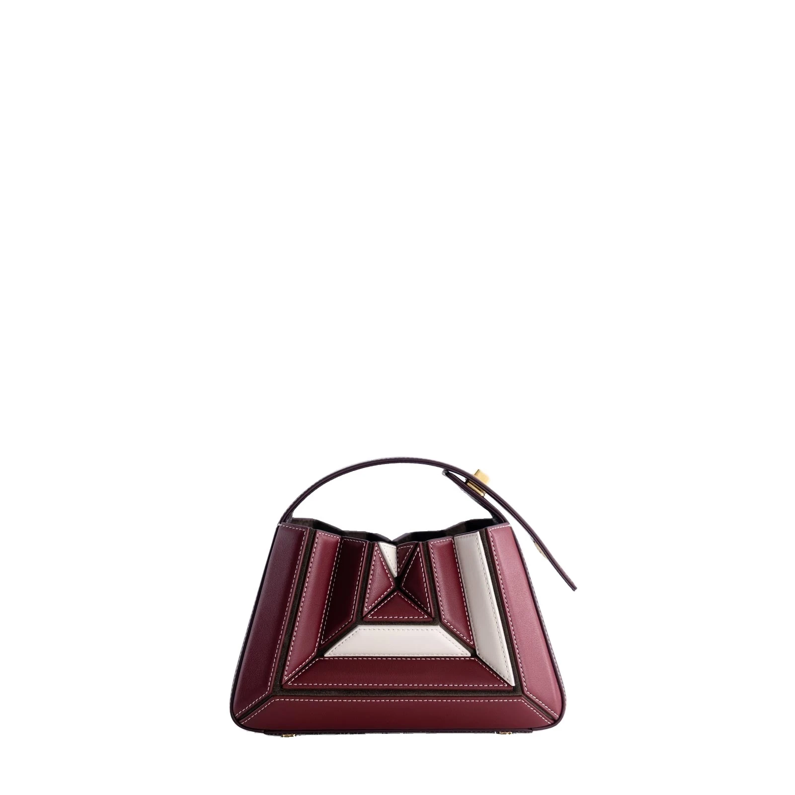 Mlouye Sera Mia Bag in Bordeaux and Off White Mlouye Sera Mia Bag in Bordeaux and Off White | Totes & Top-Handle Bags | Coveti