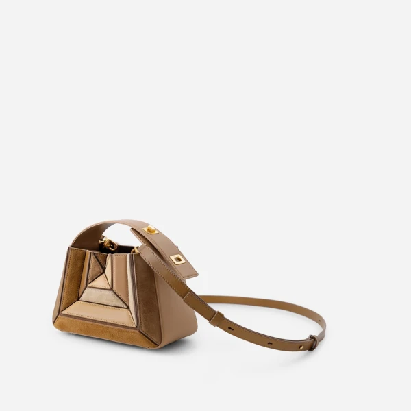 Mlouye Sera Mia Bag in Suede Milky | Totes & Top-Handle Bags | Coveti