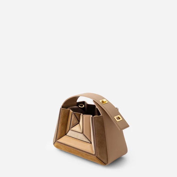 Mlouye Sera Mia Bag in Suede Milky | Totes & Top-Handle Bags | Coveti