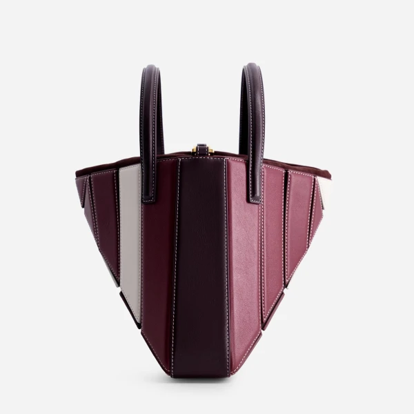 Mlouye Sera Tote in Bordeaux and Off White | Totes & Top-Handle Bags | Coveti