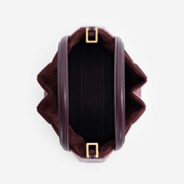 Mlouye Sera Tote in Bordeaux and Off White | Totes & Top-Handle Bags | Coveti