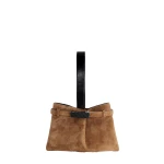 Mlouye Span Clutch in Suede Caramel | Clutch Bags | Coveti