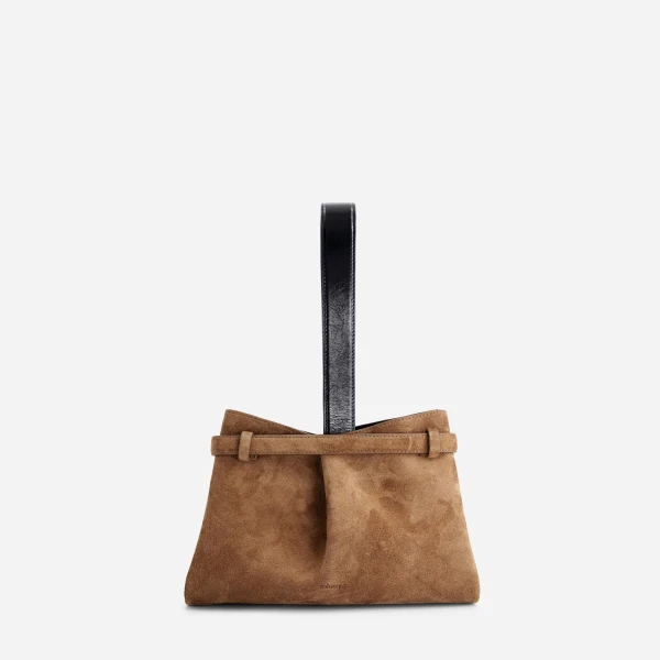 Mlouye Span Clutch in Suede Caramel | Clutch Bags | Coveti