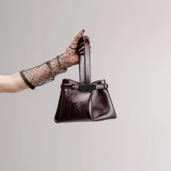 Mlouye Span Clutch in Suede Caramel | Clutch Bags | Coveti