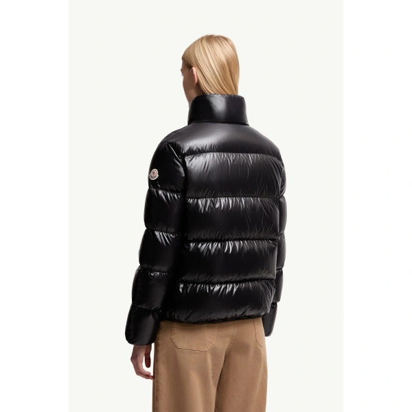 Moncler Abbadia Short Down Jacket in Black, view 5 | Women's Puffer Jackets | Coveti