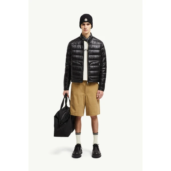 Moncler Acorus Short Down Jacket in Black, view 2 | Men's Jackets | Coveti