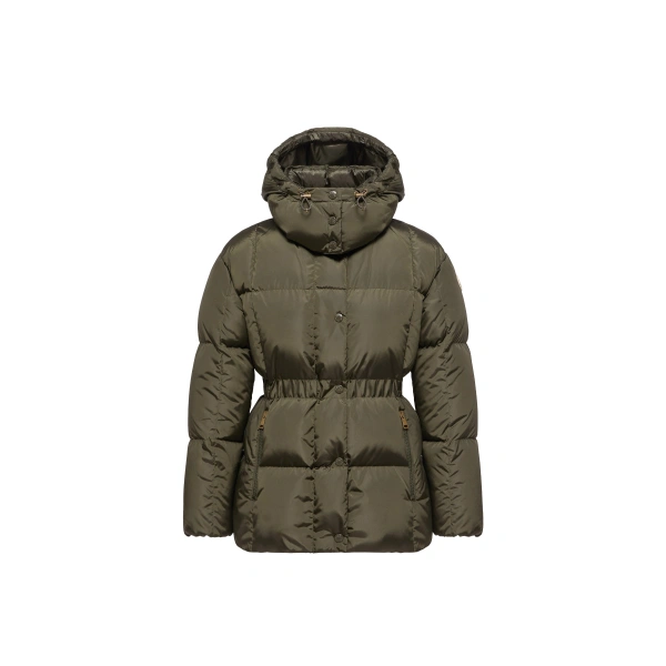 Agneux Hooded Short Down Jacket in Dark Green