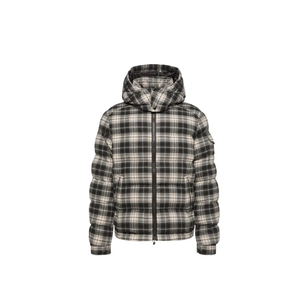 Moncler Airor Hooded Down Jacket in Black & White | Men's Jackets | Coveti