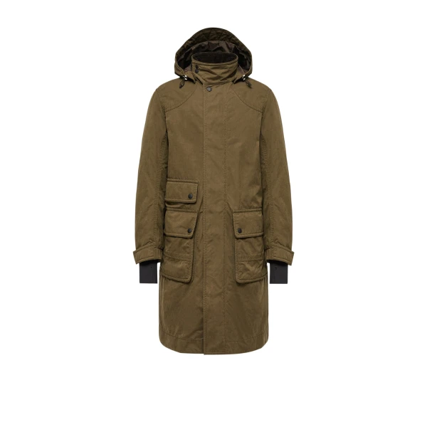 Moncler Allaine Long Padded Hooded Canvas Parka Jacket in Olive Green | Men's Coats | Coveti