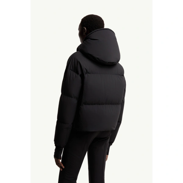 Moncler Allesaz Hooded Insulated Ski Jacket in Black, view 5 | Women's Ski Jackets | Coveti