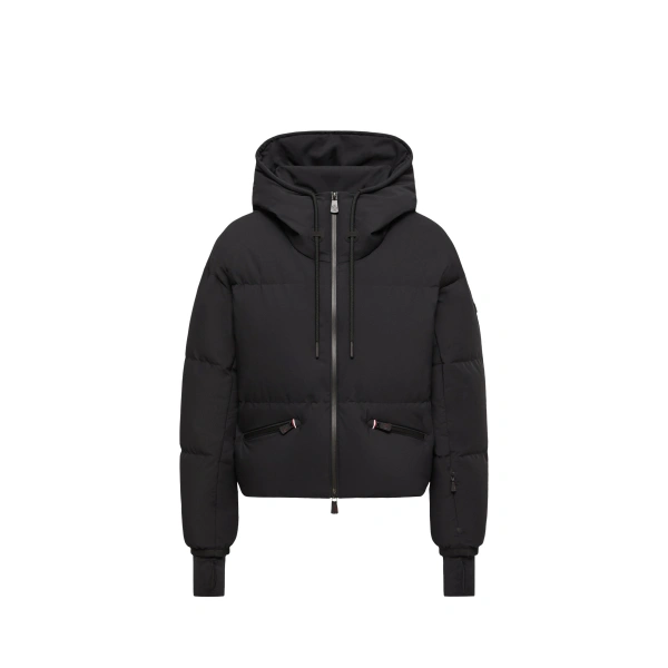 Moncler Allesaz Hooded Insulated Ski Jacket in Black | Women's Ski Jackets | Coveti