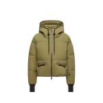 Moncler Allesaz Hooded Insulated Ski Jacket in Olive Green | Women's Ski Jackets | Coveti