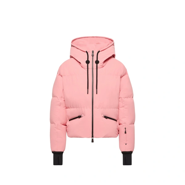 Moncler Allesaz Hooded Insulated Ski Jacket in Pink | Women's Ski Jackets | Coveti