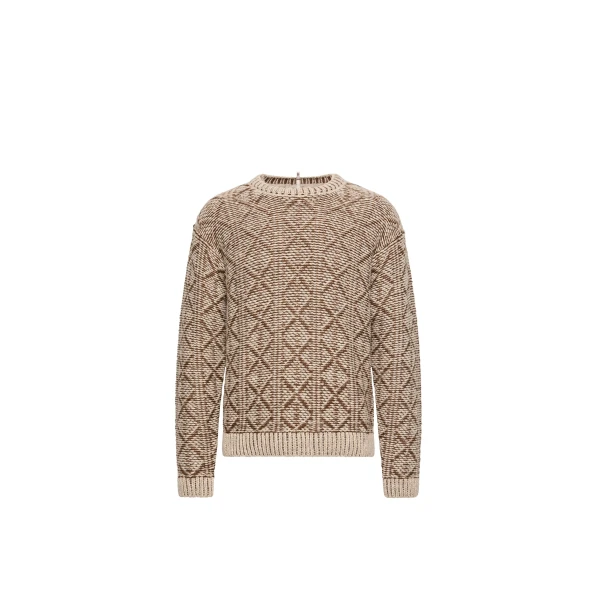 Moncler Alpaca & Wool Blend Argyle Jumper in Beige | Men's Knitwear | Coveti