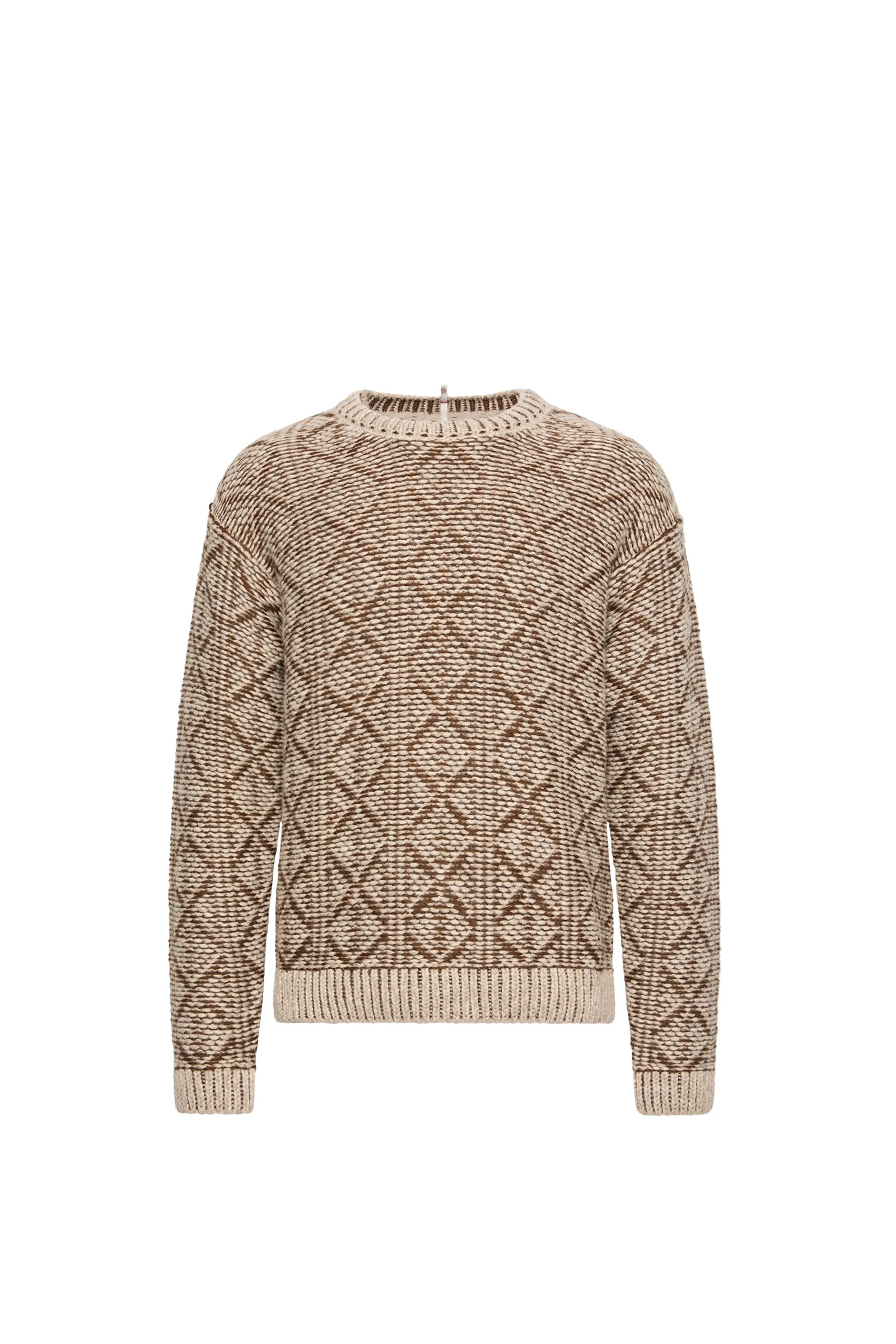 Moncler Alpaca & Wool Blend Argyle Jumper in Beige Moncler Alpaca & Wool Blend Argyle Jumper in Beige | Men's Knitwear | Coveti