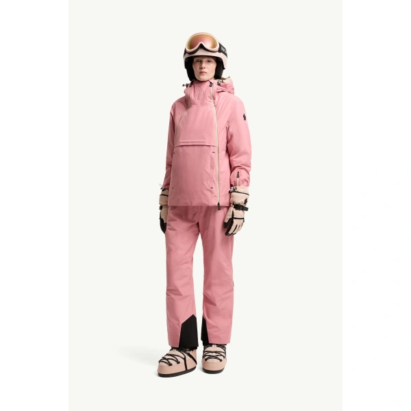 Moncler Ampay GORE-TEX Hooded Padded Ski Jacket in Pink, view 2 | Women's Ski Jackets | Coveti