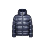 Moncler Anapo Hooded Short Down Jacket in Dusty Blue | Men's Jackets | Coveti