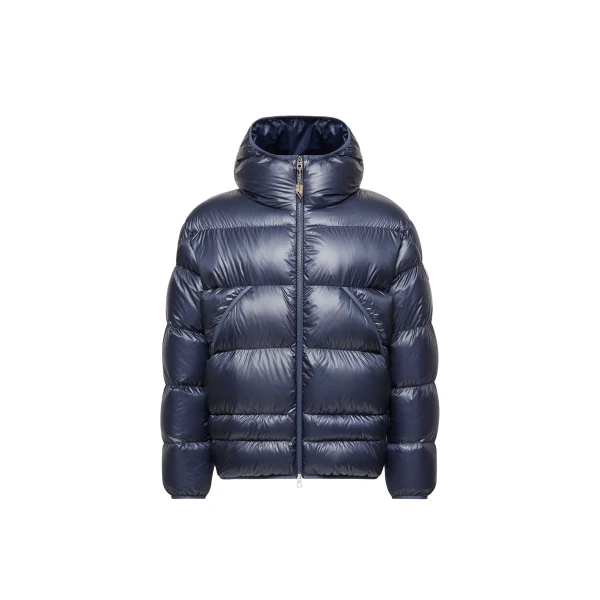 Moncler Anapo Hooded Short Down Jacket in Dusty Blue | Men's Jackets | Coveti