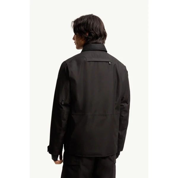 Moncler Andes Hooded Insulated Ski Jacket in Black, view 5 | Men's Skiwear | Coveti