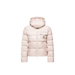Moncler Andro Hooded Short Down Jacket in Pink | Women's Puffer Jackets | Coveti